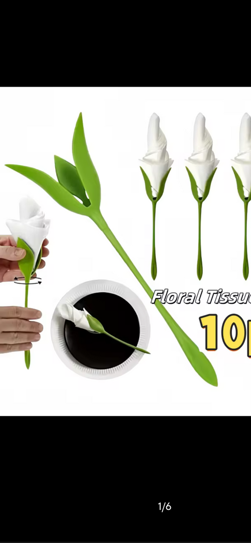 10 U elegantes servilleteros florales.